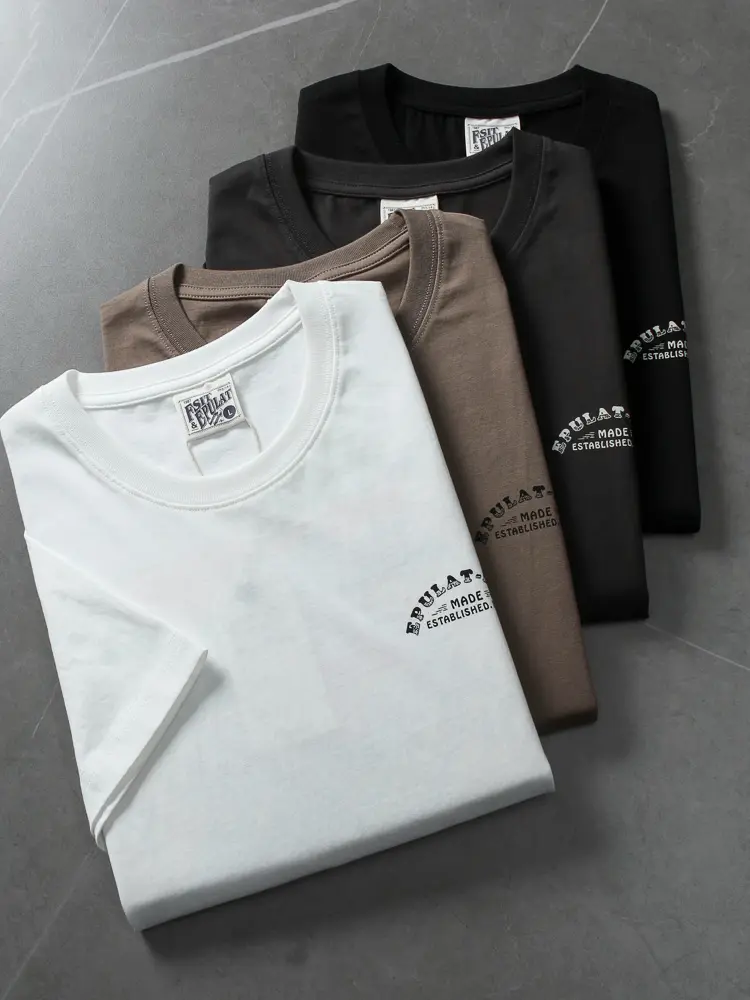 2025 Summer American Retro Short Sleeve O-neck Double Side Letter Printed T-shirt Men's Fashion 100% Cotton Washed Casual Tops