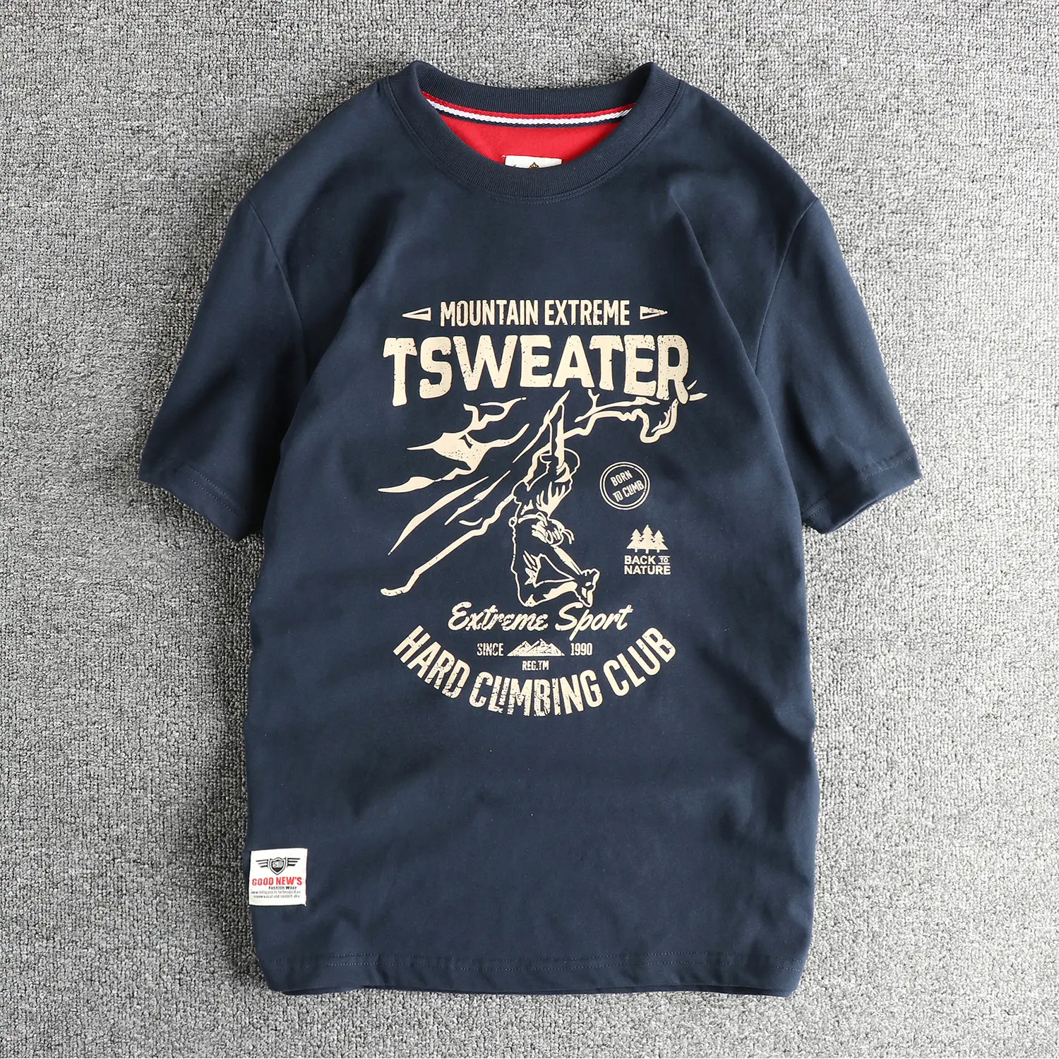 Summer New American Retro Short Sleeve O-neck Outdoor Element Pattern T-shirt Men's Fashion 100% Cotton Washed Casual Youth Tops