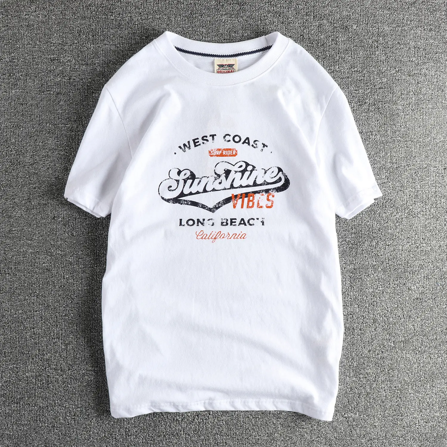 2025 Summer New American Retro Short Sleeve O-neck Letter Printed T-shirt Men's Fashion 100% Cotton Washed Casual Youth Tops