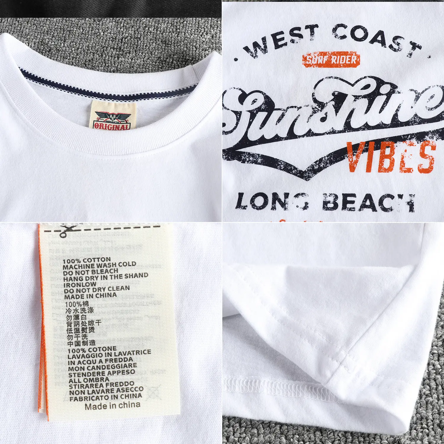 2025 Summer New American Retro Short Sleeve O-neck Letter Printed T-shirt Men's Fashion 100% Cotton Washed Casual Youth Tops