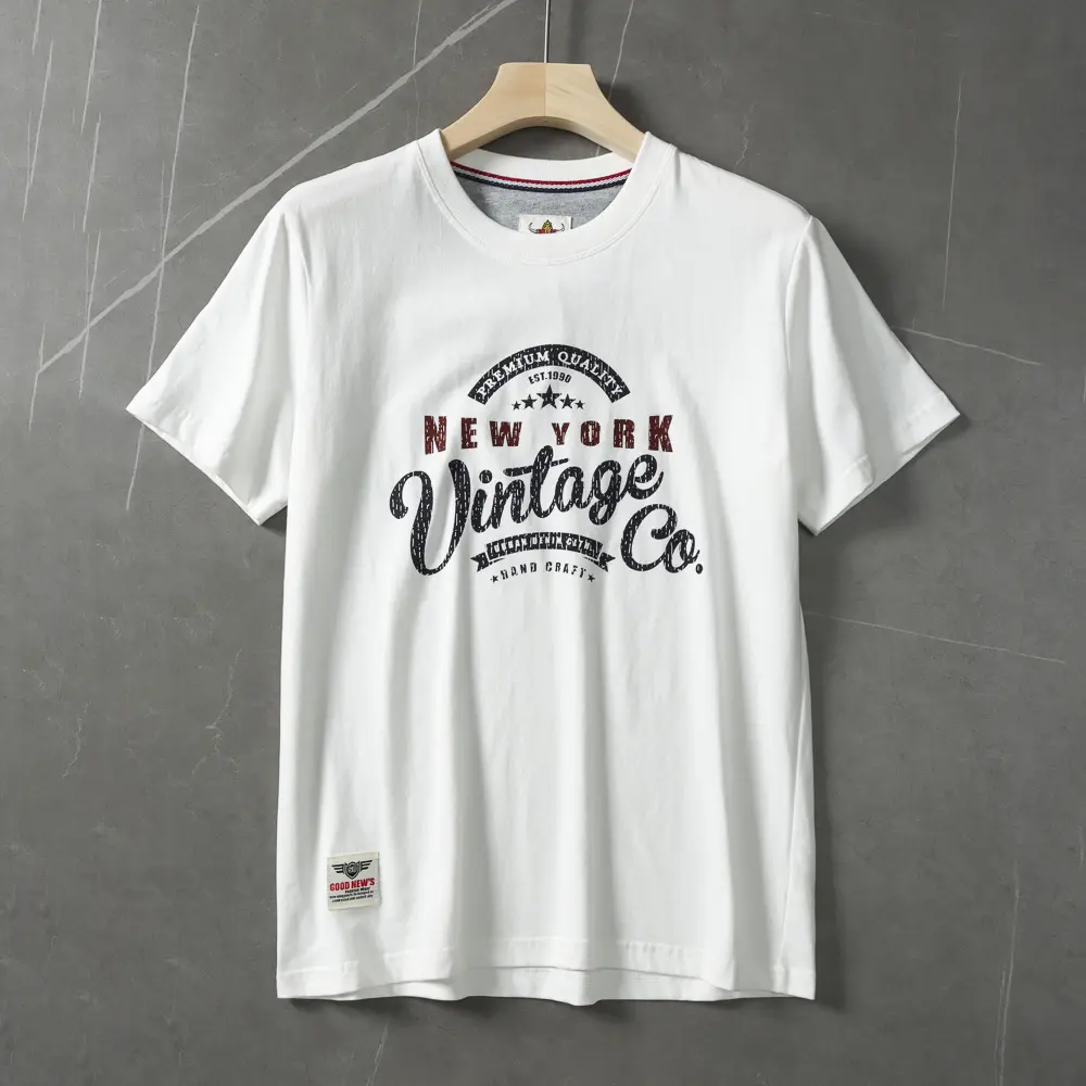 2025 Summer New American Retro Short Sleeve O-neck Letter Printed T-shirt Men's Fashion 100% Cotton Washed Casual Sports Tops