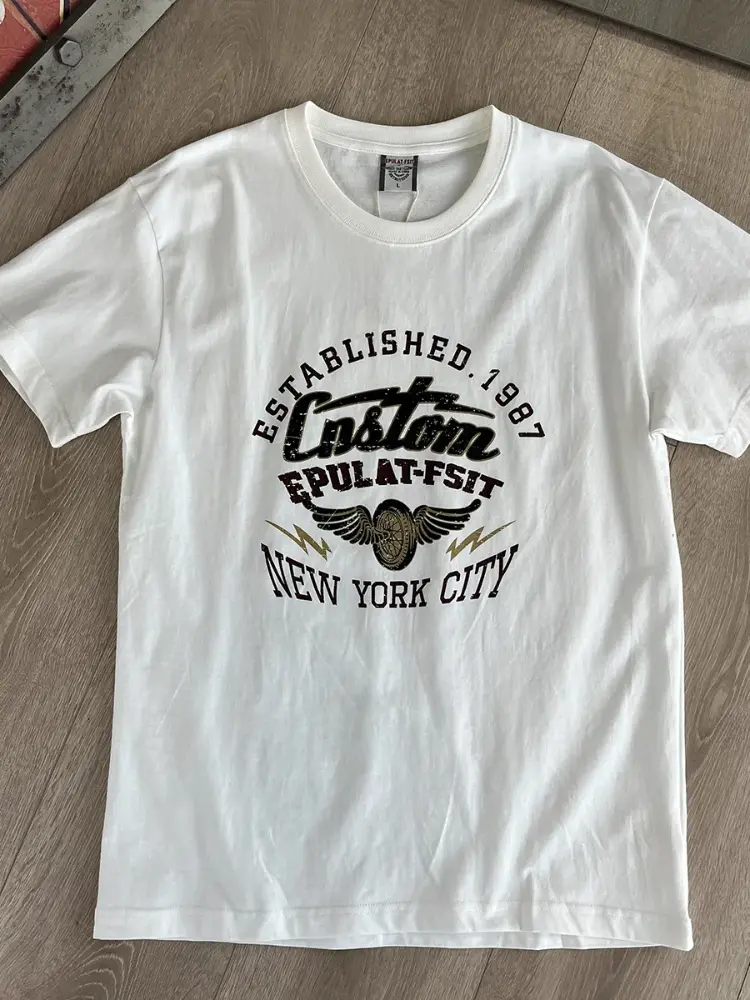 2025 Summer New American Retro Short Sleeve O-neck Letter Printed T-shirt Men's Fashion 100% Cotton Washed Casual Youth Tops