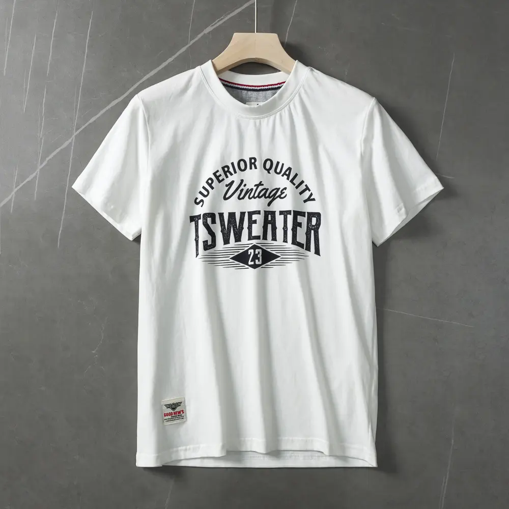 2025 Summer New American Retro Short Sleeve O-neck Letter Printed T-shirt Men's Fashion 100% Cotton Washed Casual Sports Tops