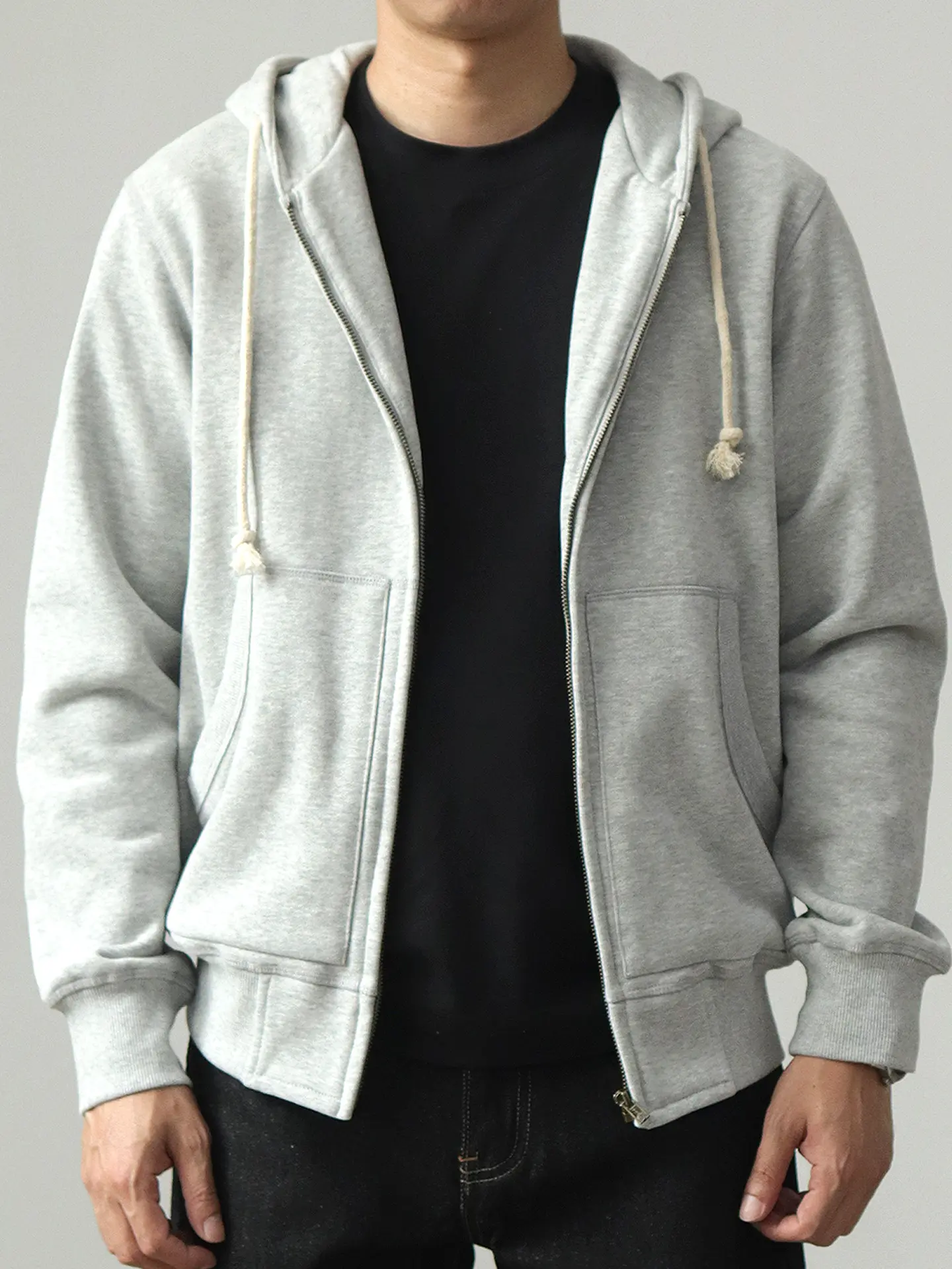 Autumn and Winter Japanese Retro 500g Heavyweight Long Sleeved Hooded Hoodies Men's 100% Cotton Thick Sport Casual Cardigan Coat