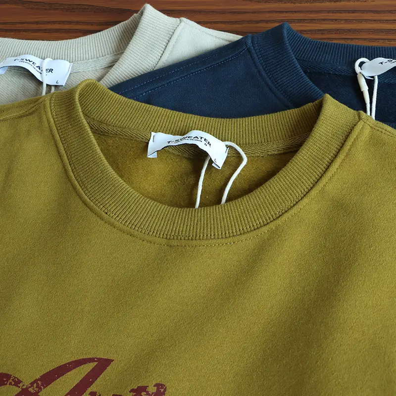 2026 Spring New American Retro Long Sleeve O-neck Letter Printed Sweatshirts Men's Fashion 85% Cotton Pullover Casual Sportwear