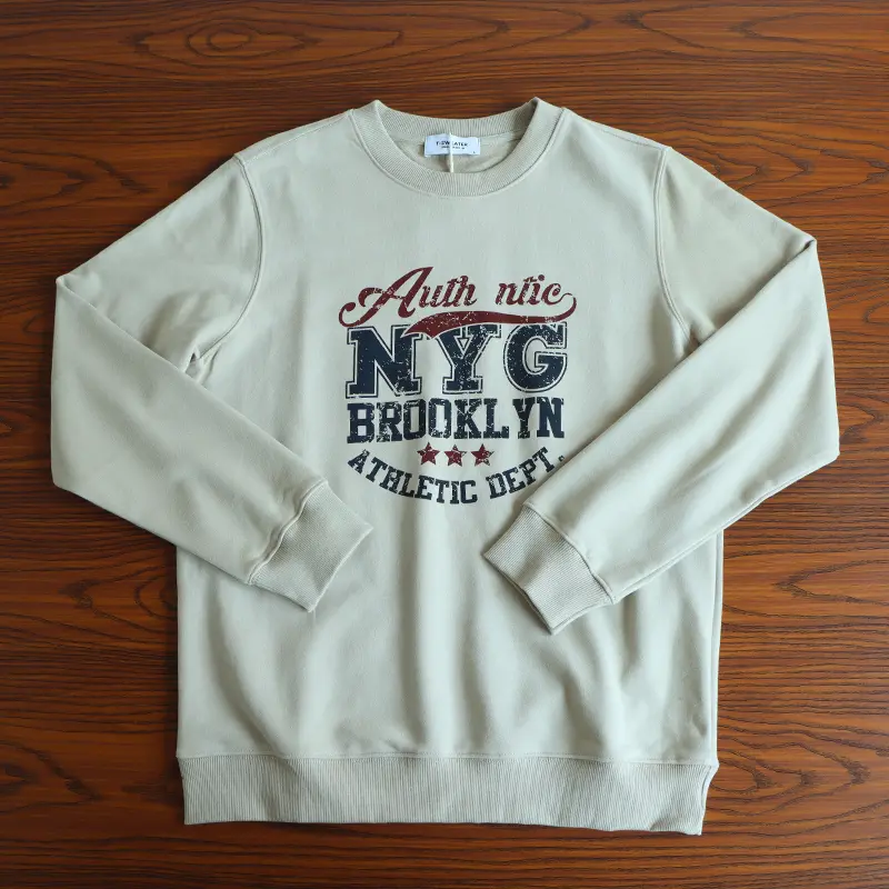 2026 Spring New American Retro Long Sleeve O-neck Letter Printed Sweatshirts Men's Fashion 85% Cotton Pullover Casual Sportwear