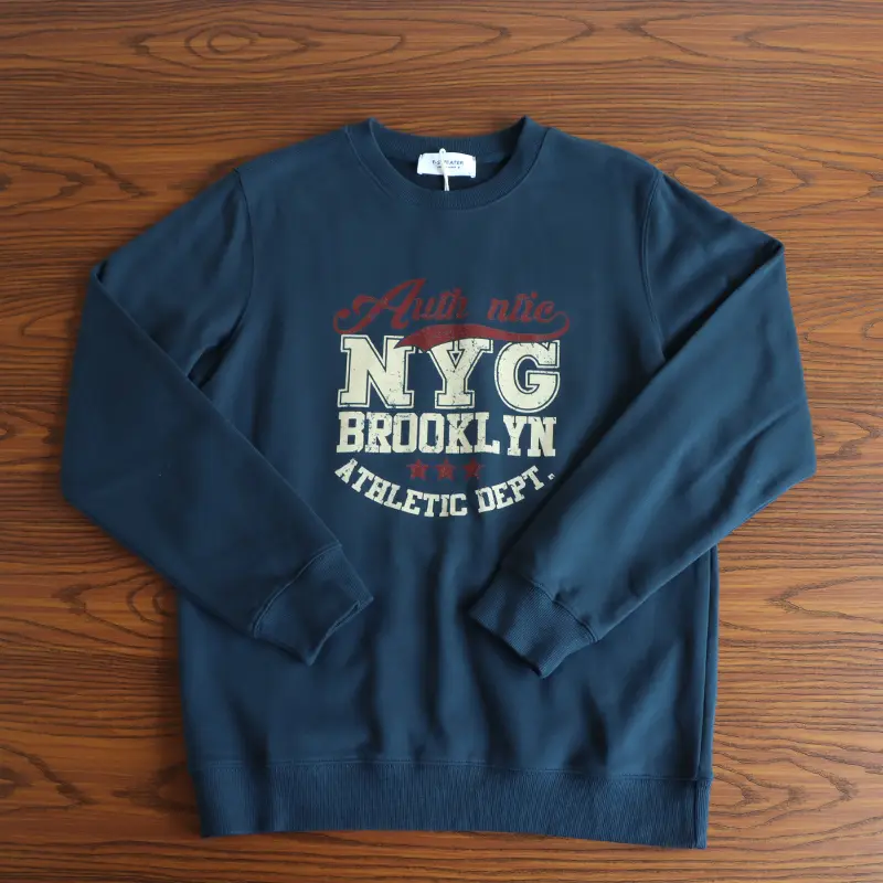 2026 Spring New American Retro Long Sleeve O-neck Letter Printed Sweatshirts Men's Fashion 85% Cotton Pullover Casual Sportwear