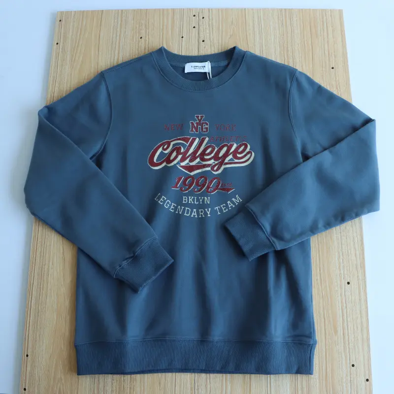 2025 Autumn New American Retro Long Sleeve O-neck Letter Printed Sweatshirts Men's Fashion 85% Cotton Pullover Casual Sportwear