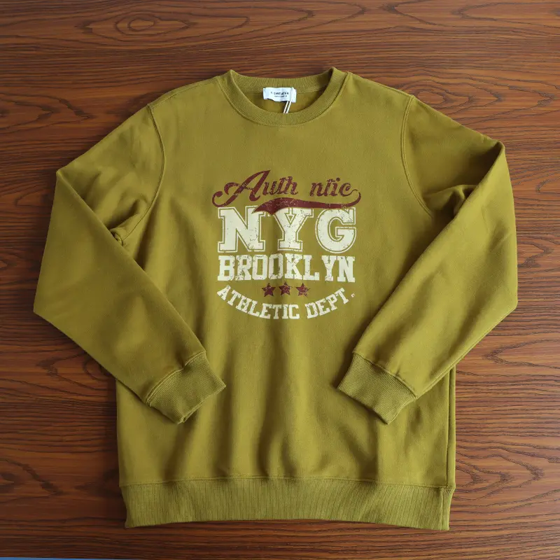 2026 Spring New American Retro Long Sleeve O-neck Letter Printed Sweatshirts Men's Fashion 85% Cotton Pullover Casual Sportwear