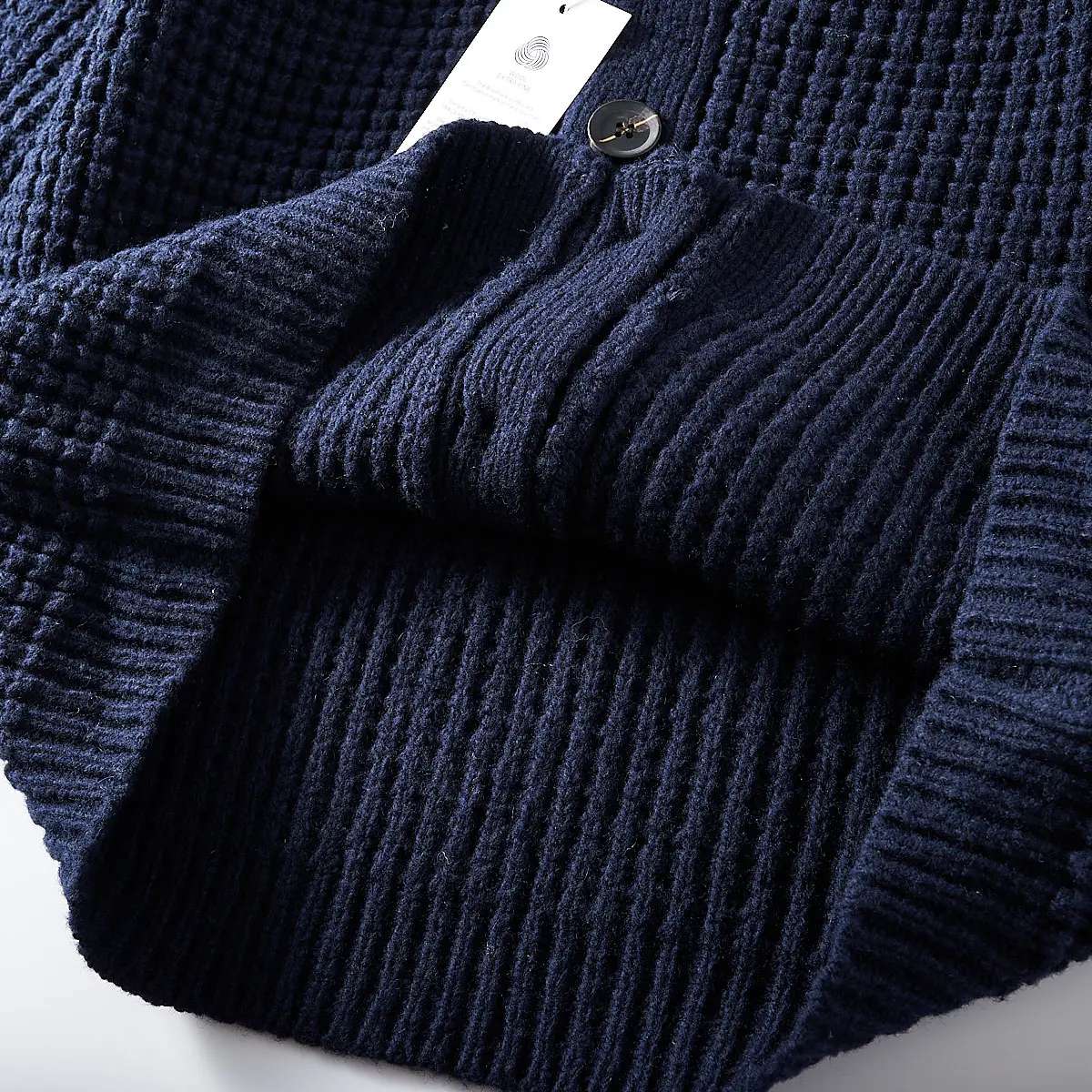 2025 Autumn and Winter New American Retro Long Sleeve Shawl Collar Knitted Sweater Men's 100% Wool Warm Casual Cardigan Jacket