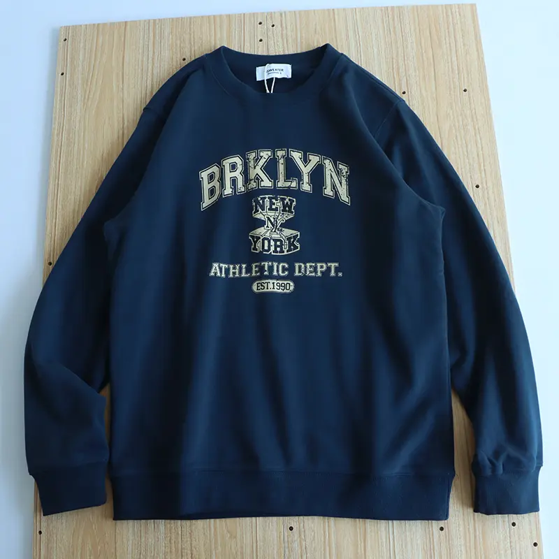 2026 Spring New American Retro Long Sleeve O-neck Letter Printed Sweatshirts Men's Fashion 85% Cotton Pullover Casual Sportwear