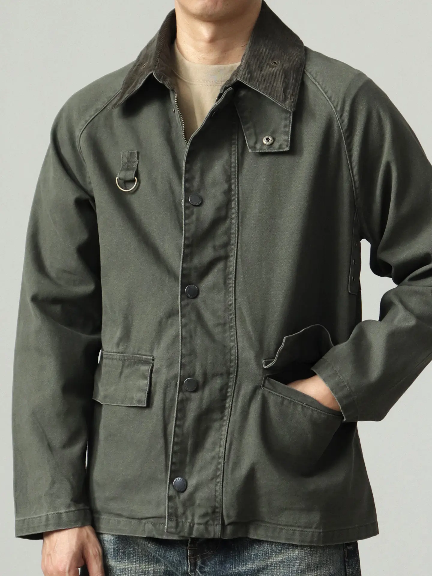 Autumn Winter American Retro Corduroy Collar Multi-functional Hunting Cargo Jacket Men's 100% Cotton Multi-pocket Fishing Coat