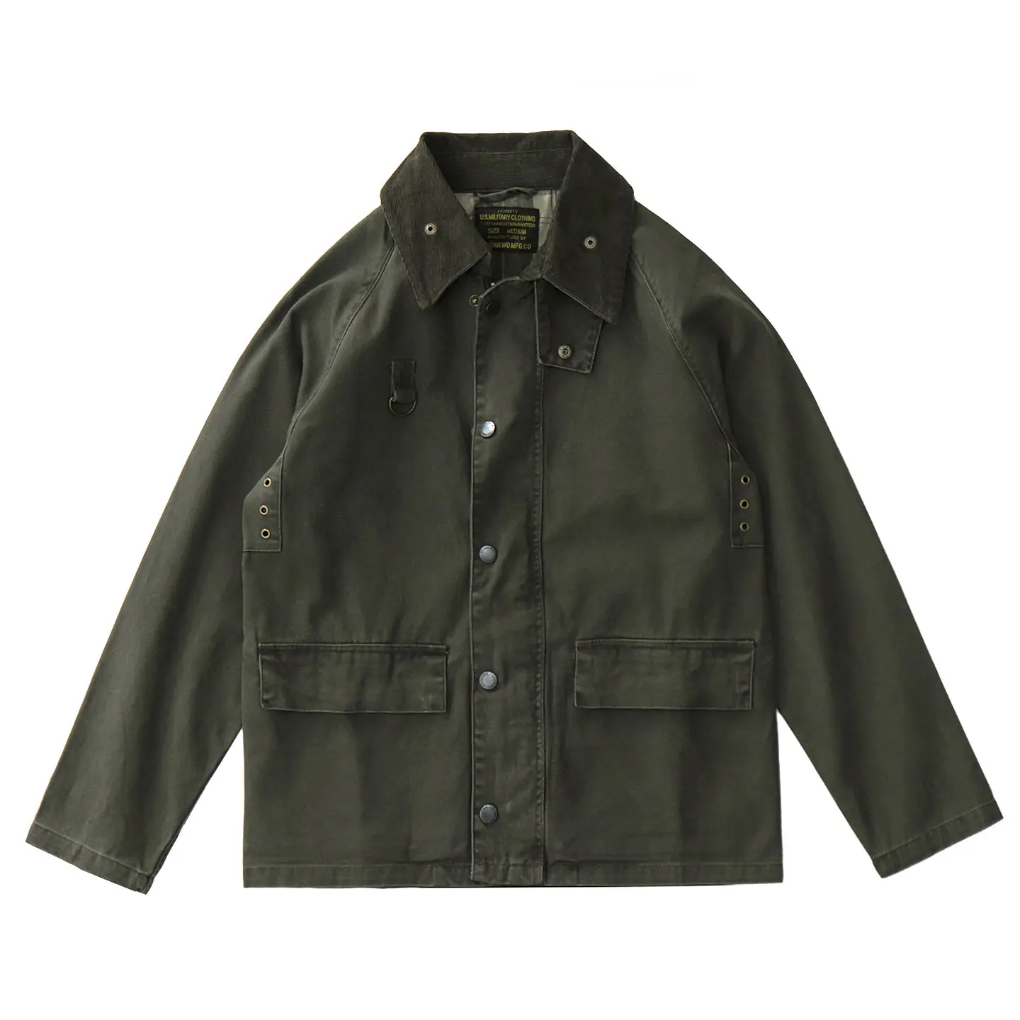 Autumn Winter American Retro Corduroy Collar Multi-functional Hunting Cargo Jacket Men's 100% Cotton Multi-pocket Fishing Coat