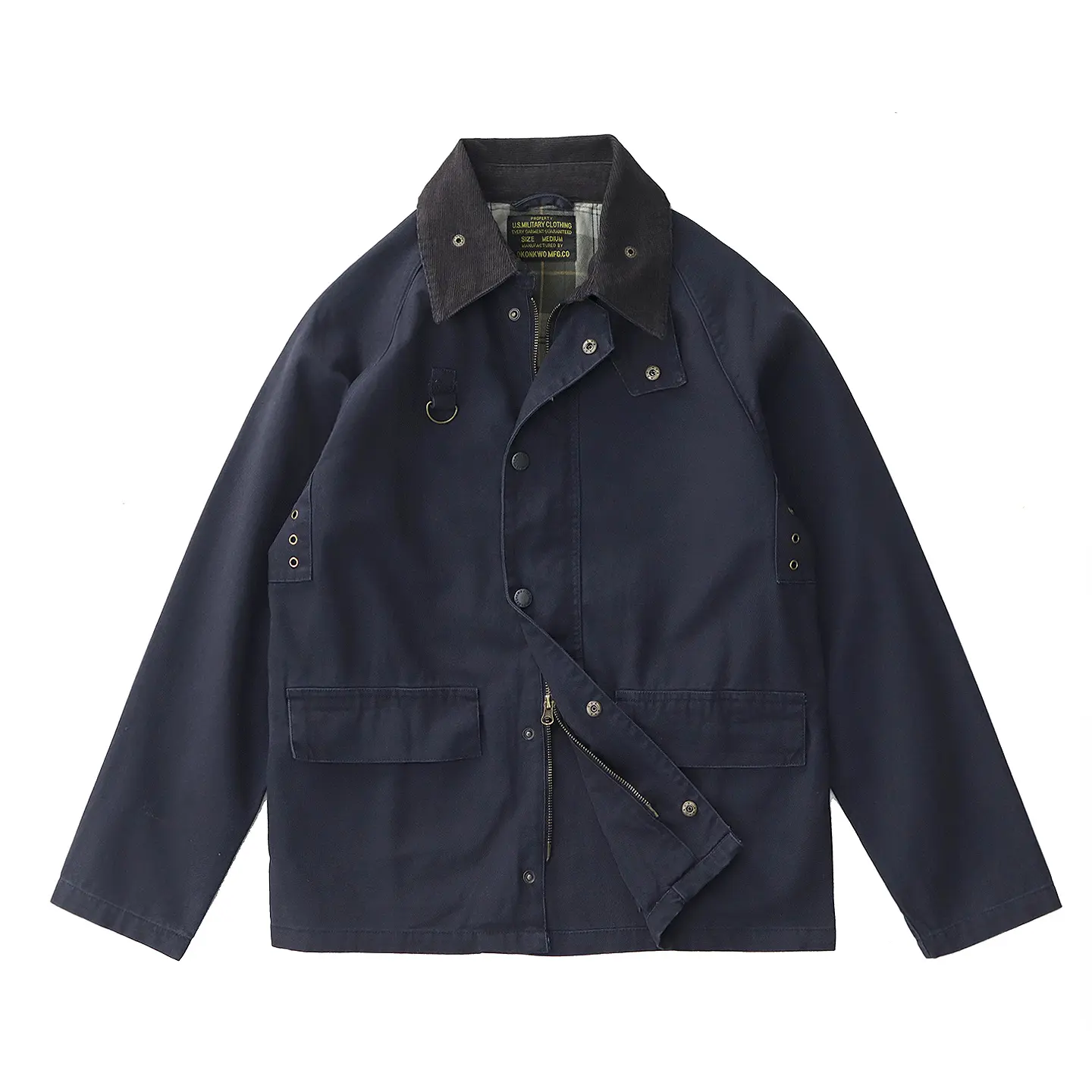 Autumn Winter American Retro Corduroy Collar Multi-functional Hunting Cargo Jacket Men's 100% Cotton Multi-pocket Fishing Coat