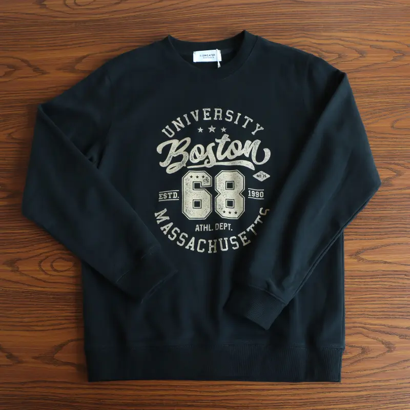 2026 Spring New American Retro Long Sleeve O-neck Letter Printed Sweatshirts Men's Fashion 85% Cotton Pullover Casual Sportwear
