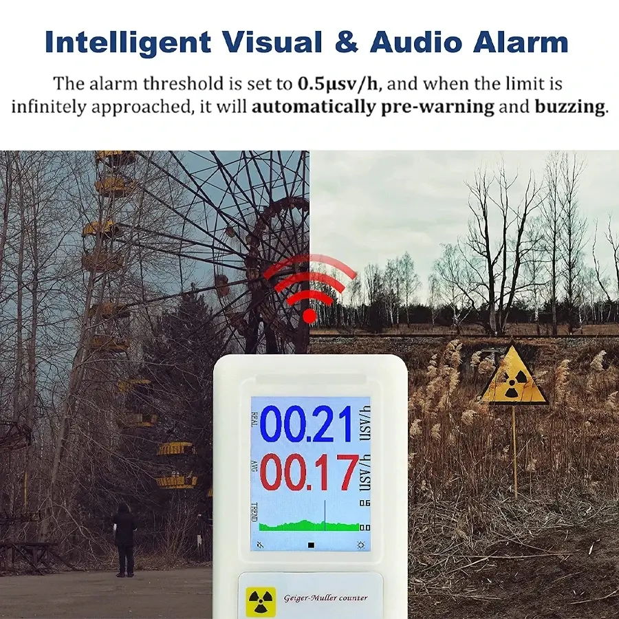 BR-6 Geiger Counter Nuclear Radiation Detector Personal Dosimeter X-ray Beta Gamma Detector LCD Radioactive Tester Marble Tool