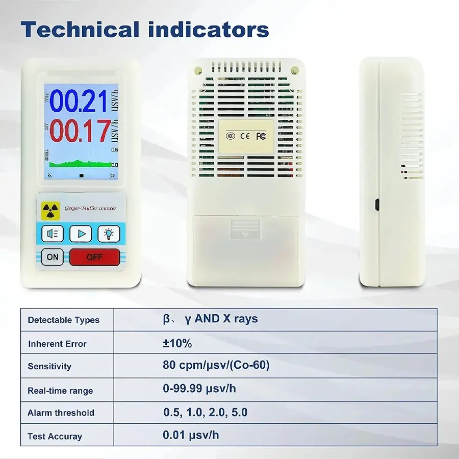 BR-6 Geiger Counter Nuclear Radiation Detector Personal Dosimeter X-ray Beta Gamma Detector LCD Radioactive Tester Marble Tool