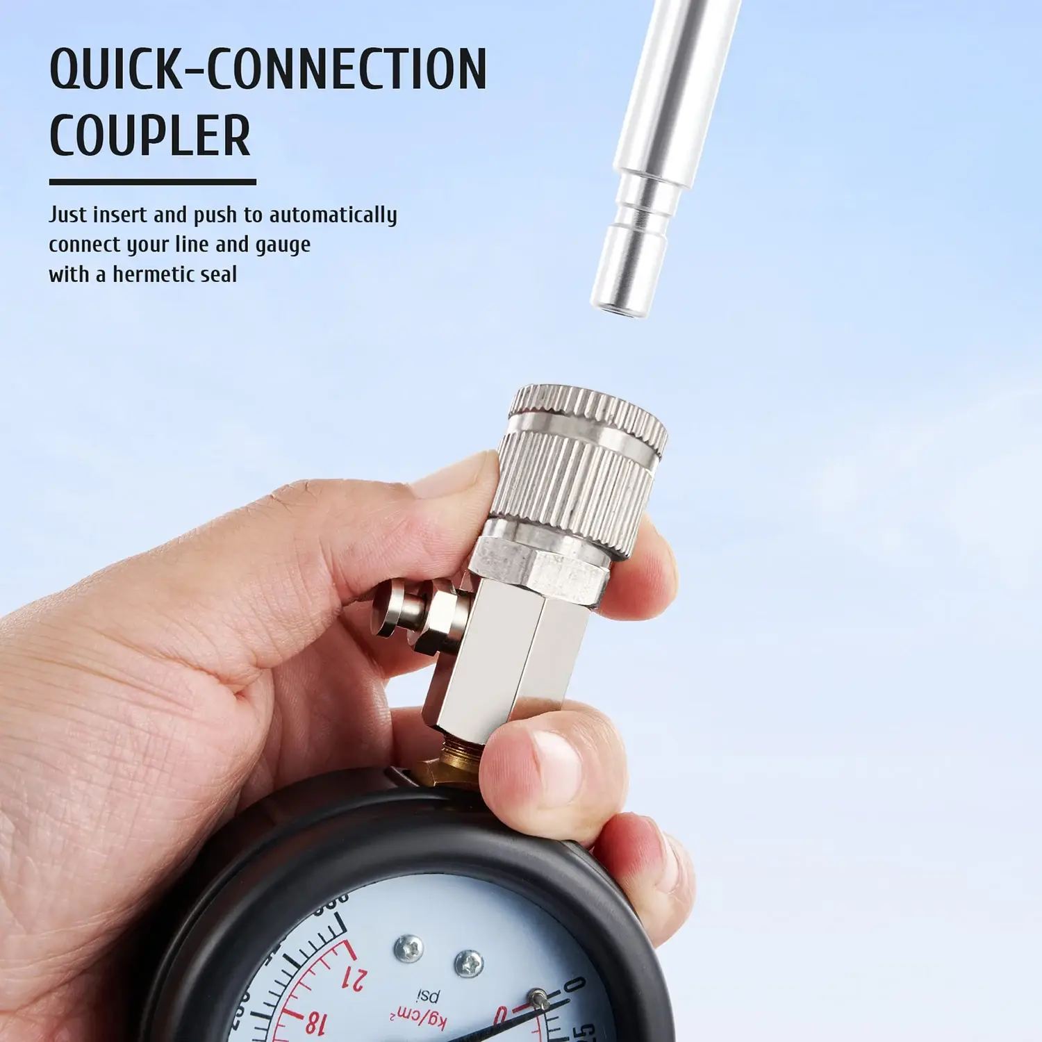 Gasoline Engine Compression Meter Car Cylinder Tester Kit 0-300 PSI Pressure Gauge with M10 M12 M14 M18 Adapter