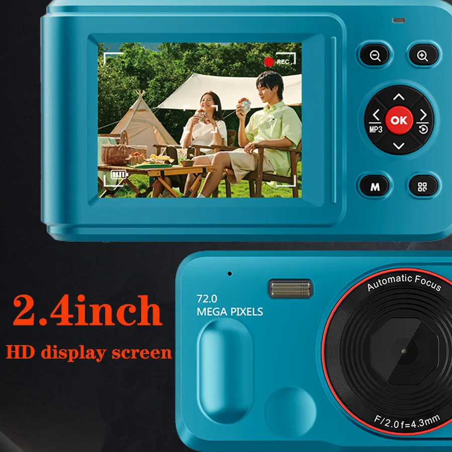HD 1080P 2.4 inch digital Camera Rechargeable Cameras with 16x Zoom Compact Camera 72MP Cameras for kids Beginner Camera