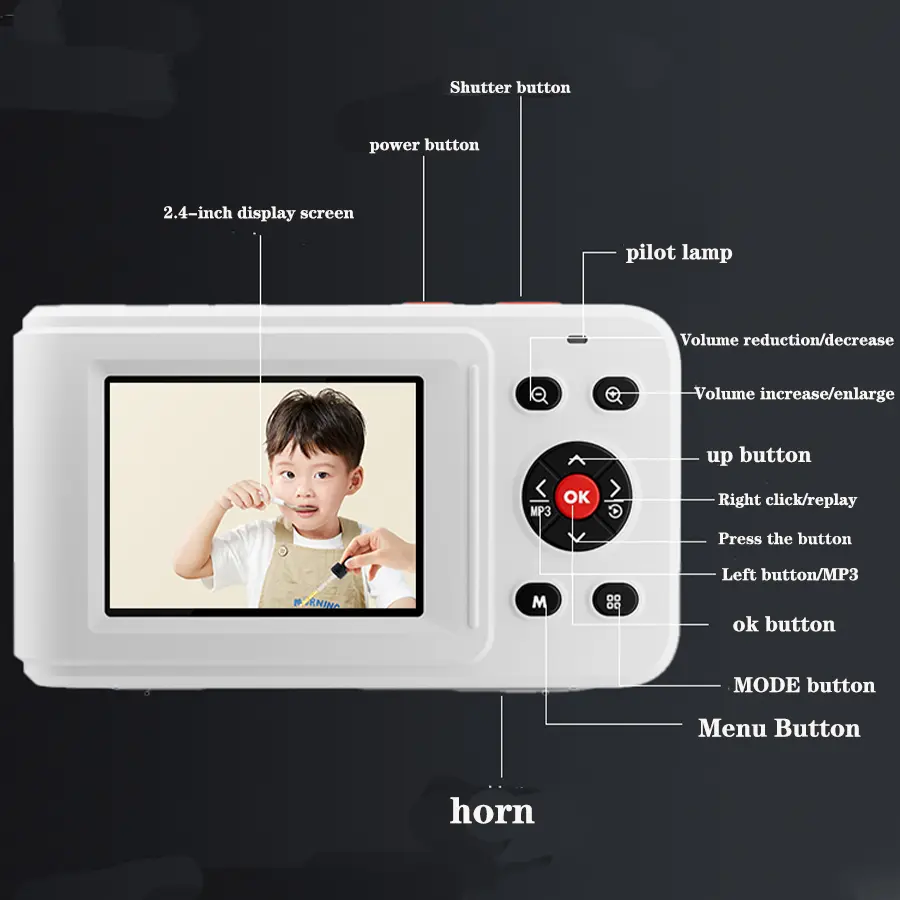 HD 1080P 2.4 inch digital Camera Rechargeable Cameras with 16x Zoom Compact Camera 72MP Cameras for kids Beginner Camera