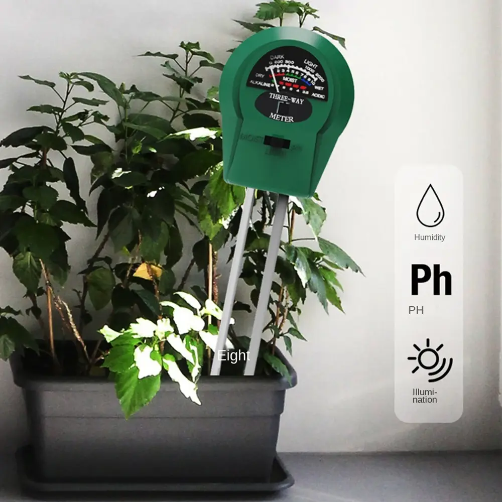 Digital 4 In 1 Soil PH Meter Moisture Monitor Temperature Sunlight Tester for Gardening Plants Farming with Blacklight
