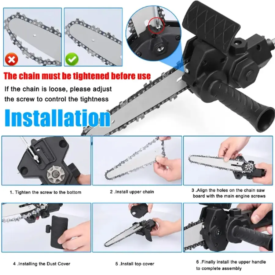 4+6 Inch Electric Drill Modified To Electric Chainsaw Tool Set Attachment Electric Chainsaw Accessory Woodworking Cutting Tool