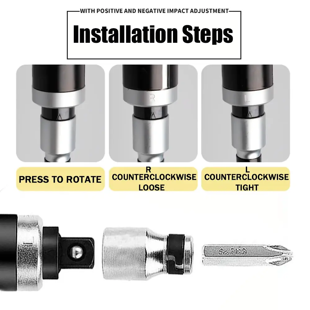 13/7 Pcs CR-V Manual Impact Screwdriver, Portable Reversible Impact Driver, Household Cordless Screwdriver Kit Hand Repair Tools