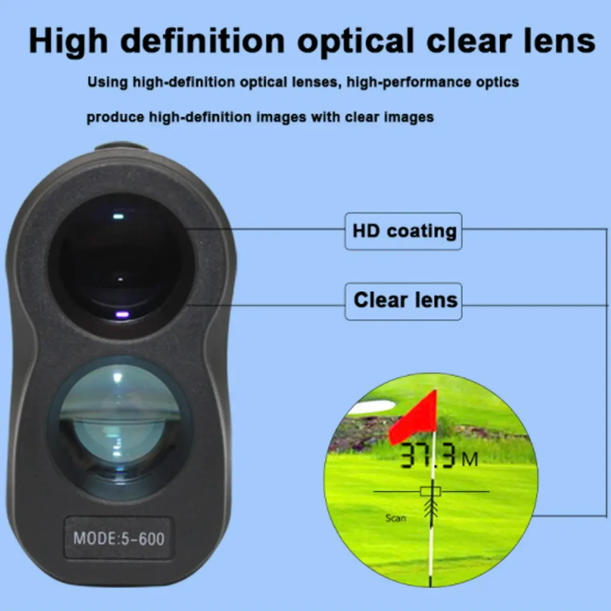 450M HD Laser Rangefinder For Golf Hunting Range Finder Distance Measuring Telescope With High Precision Flag Pole Locking