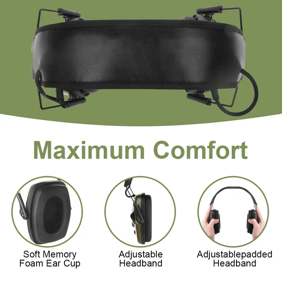 Tactical Electronic Shooting Earmuff Case Anti-noise Headphone Sound Amplification Hearing Protection Headset Foldable Earmuffs