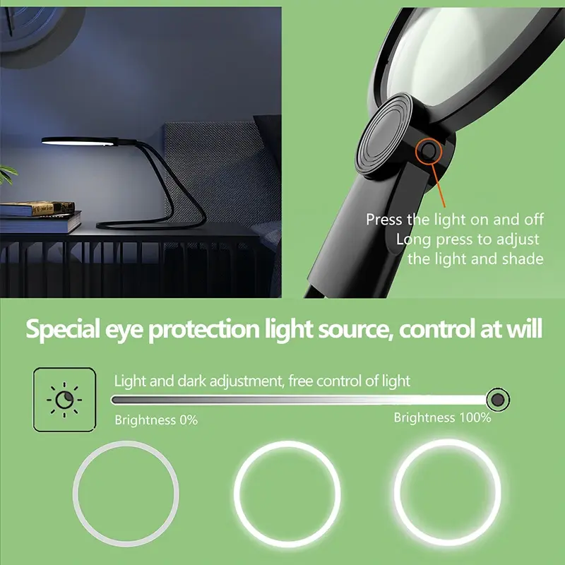 Hot sell Magnifying Glass with Light for Reading: 5X Hands Free  Magnifier  for Neck Wear Seniors Sewing Low Vision Elderly