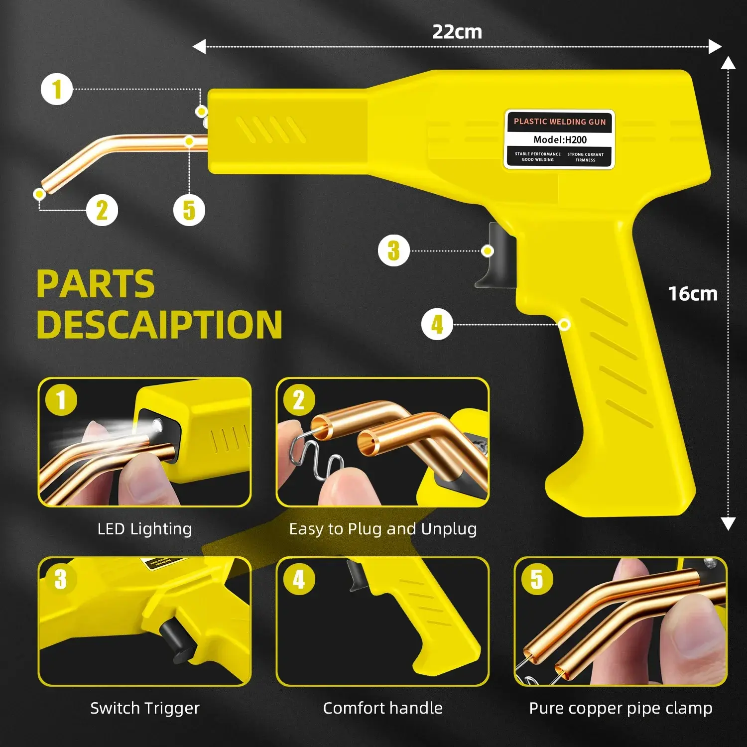 Hot 200W Rechargeable Plastic Welding Machine Bumper Repair Kit Soldering Iron For Plastic Repair Car Bumper Repair Welding Gun