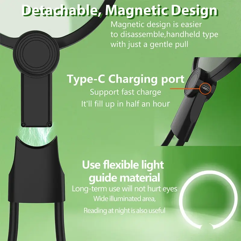 Hot sell Magnifying Glass with Light for Reading: 5X Hands Free  Magnifier  for Neck Wear Seniors Sewing Low Vision Elderly