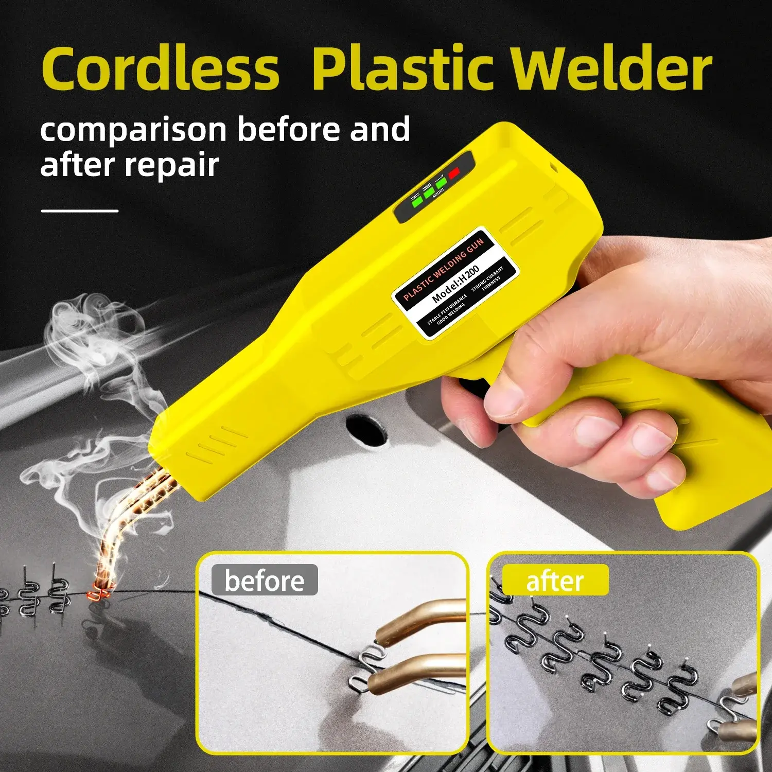Hot 200W Rechargeable Plastic Welding Machine Bumper Repair Kit Soldering Iron For Plastic Repair Car Bumper Repair Welding Gun