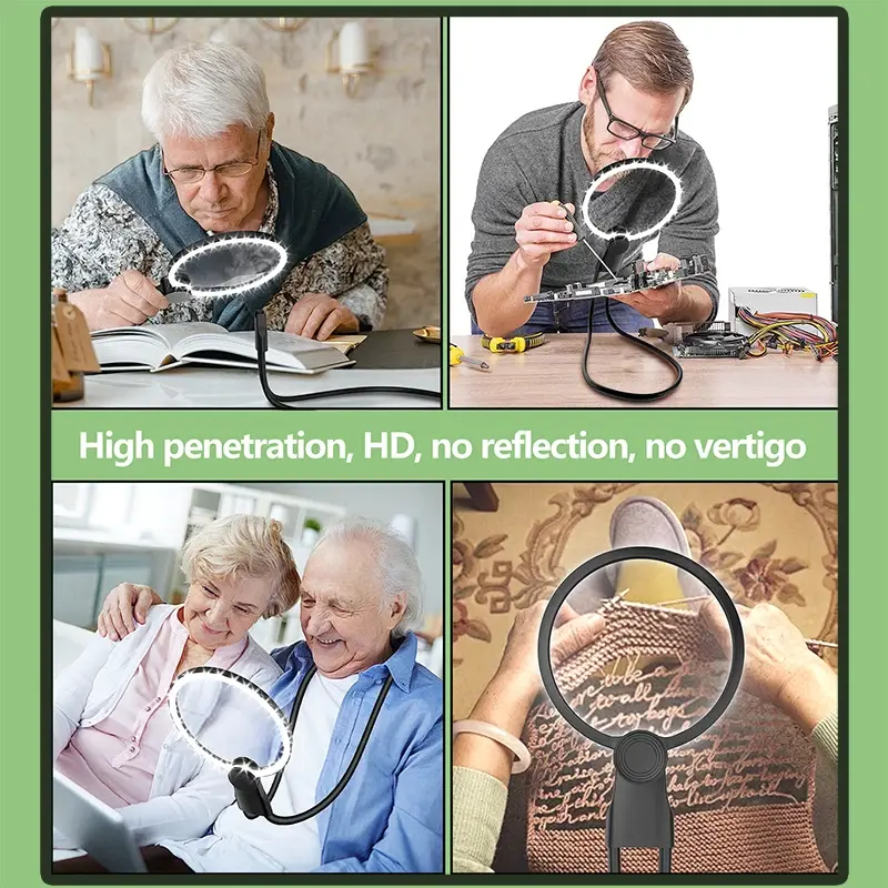 Hot sell Magnifying Glass with Light for Reading: 5X Hands Free  Magnifier  for Neck Wear Seniors Sewing Low Vision Elderly