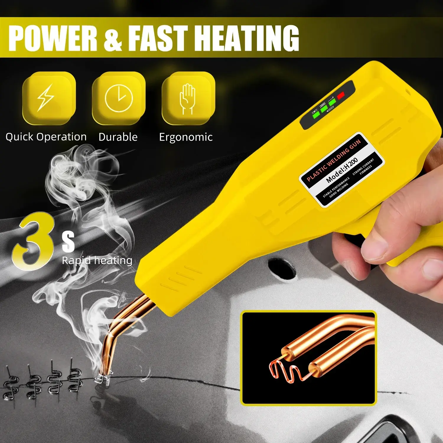 Hot 200W Rechargeable Plastic Welding Machine Bumper Repair Kit Soldering Iron For Plastic Repair Car Bumper Repair Welding Gun