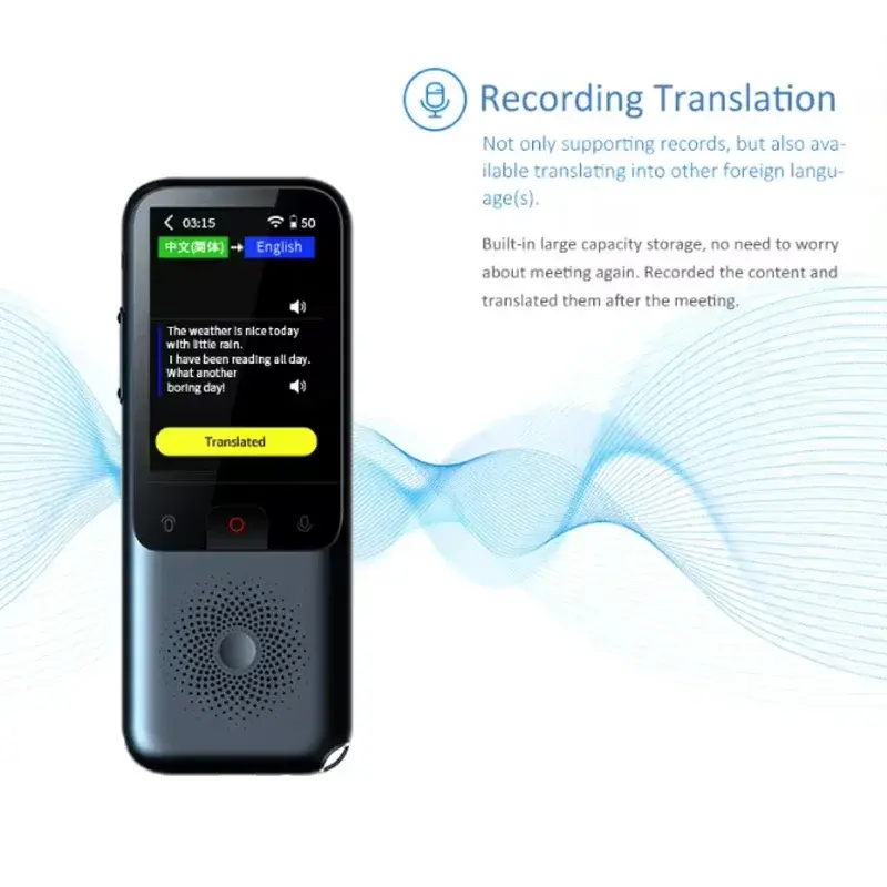 New T11 Smart Translator,138 Language  portable Audio Translator Offline real-time Intelligent voice AI Voice Photo translator