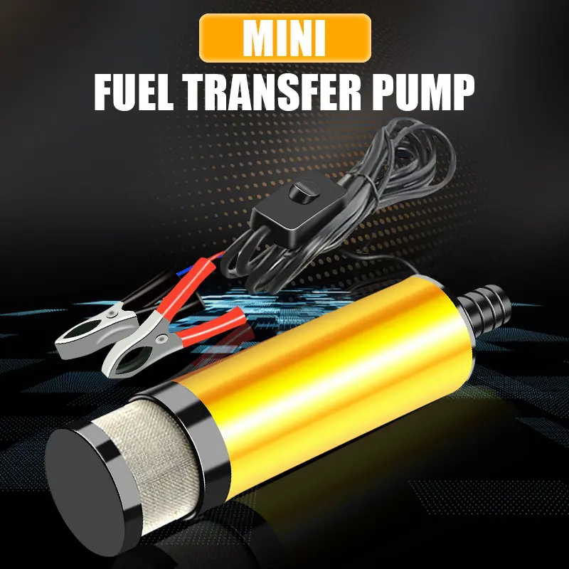 38/51MM Electric Car Oil Pump 12V For Pumping Diesel Oil Water Fuel Transfer Pump 12L/min Submersible Aluminum Alloy Shell