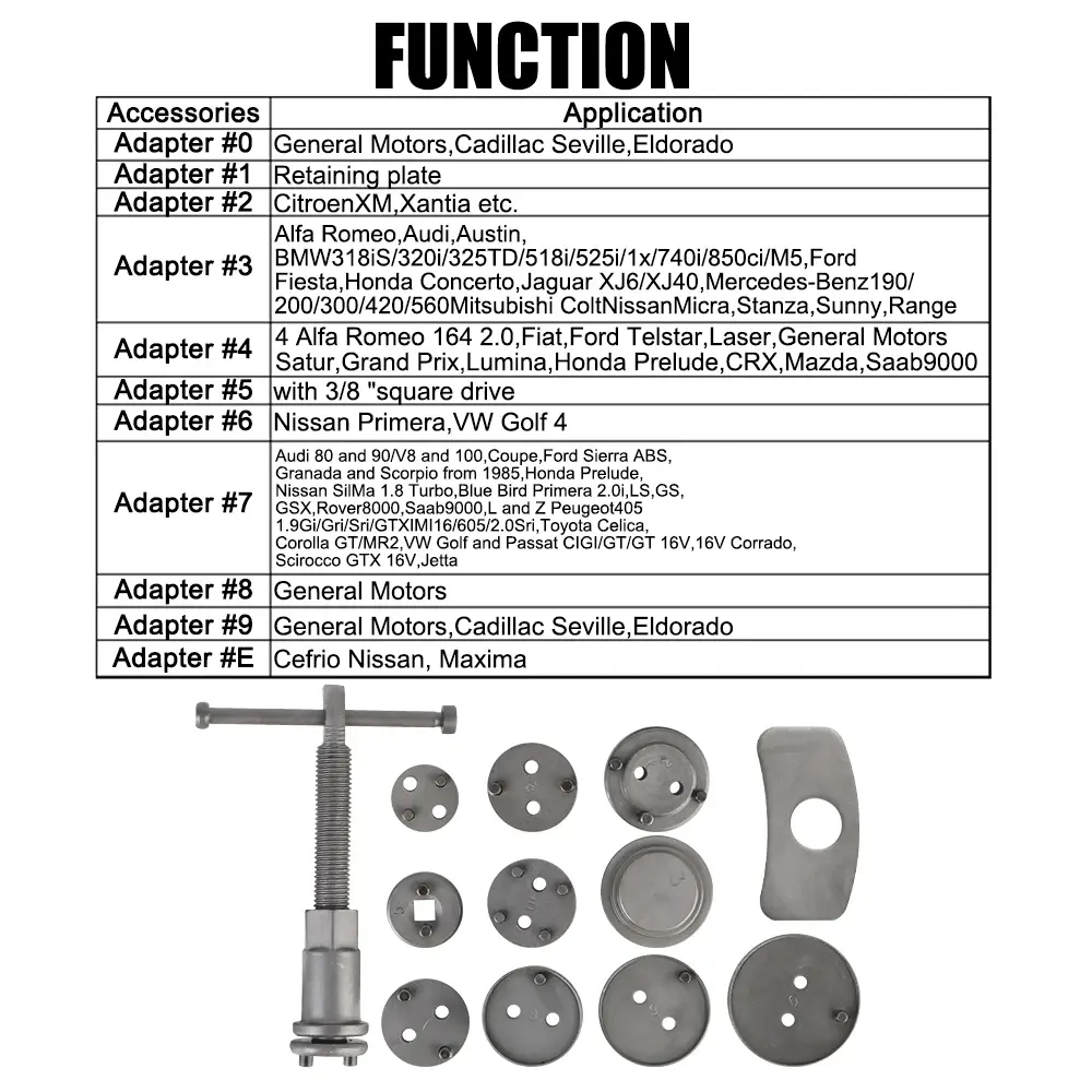 1PCS Car Disc Brake Caliper 1 Set Durable And Reliable Convenient Rewind Back Brake 12PCS/13PCS Piston Compressor Tool Kit Set