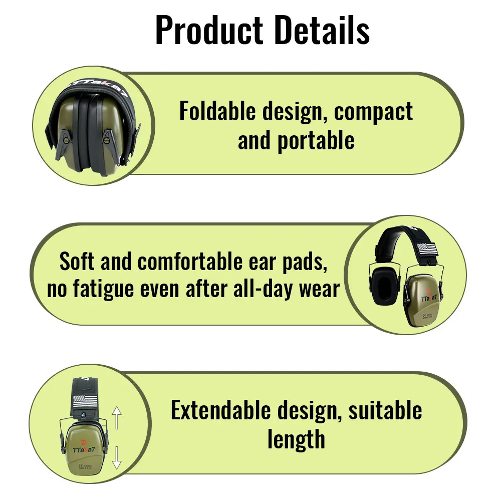 Outdoor hunting/shooting earmuffs actively reduce noise to protect hearing, train tactical headphones to strengthen human voice