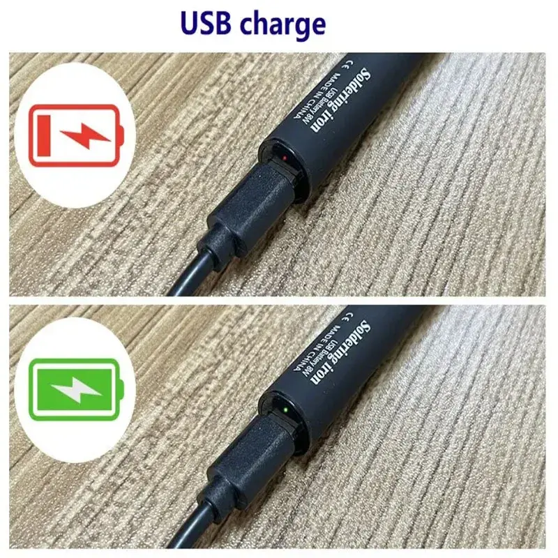 USB Cordless Soldering Iron Tool Pen Portable 5V 8W Electric Powered 1Tip Kit Rechargeable and Temperature Adjustmen