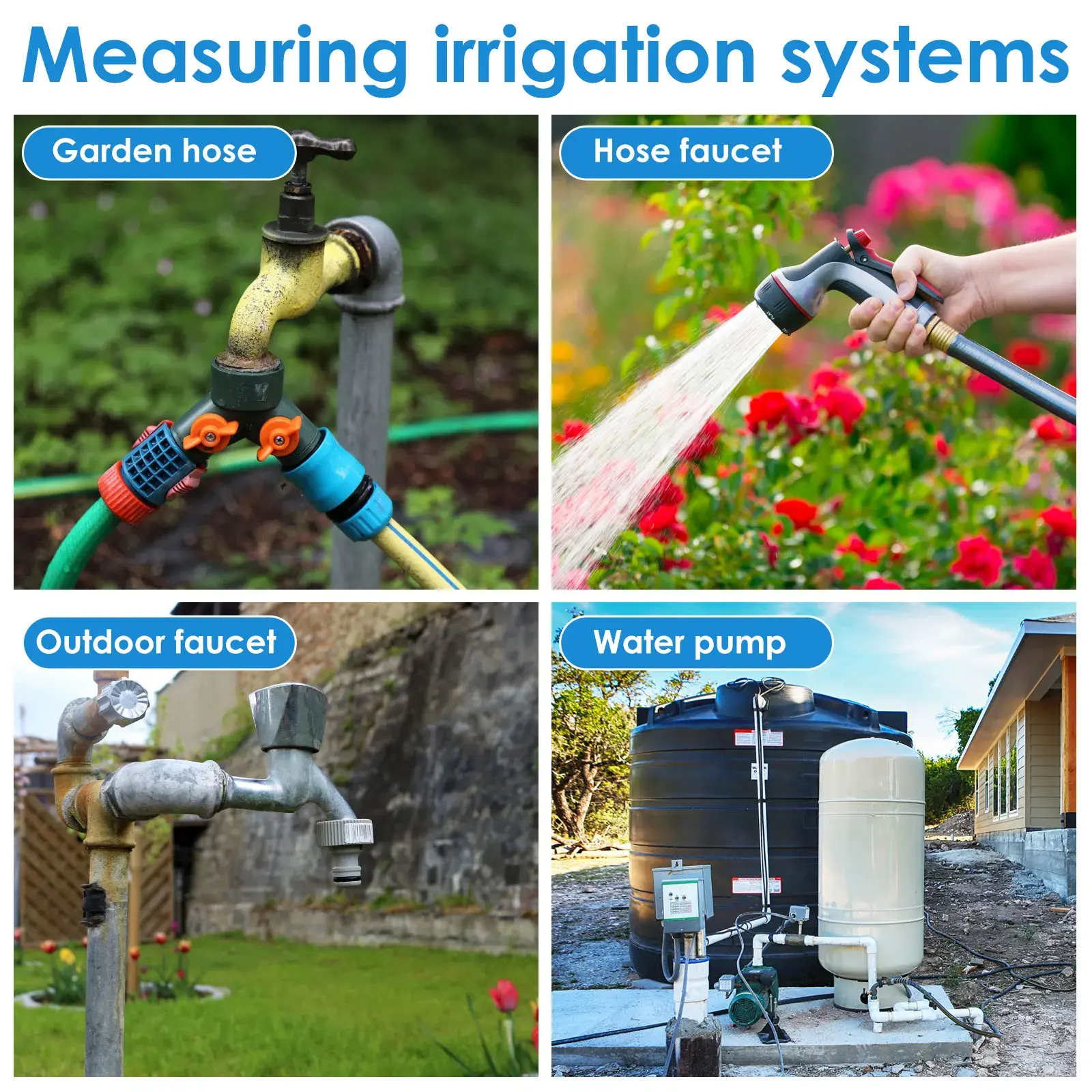 Pressure Gauge Water Pressure Test Gauge TS-60-200 PSI Water Pump Pressure Gauge for Hose Faucet Garden Hose