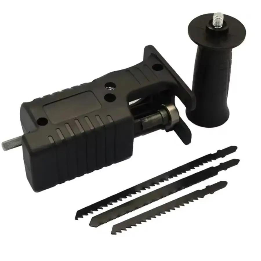 Portable Reciprocating Electric Saw Adapter Electric Drill Modified Tool Attachment with 3 Saw Blades for Wood Metal Cutting
