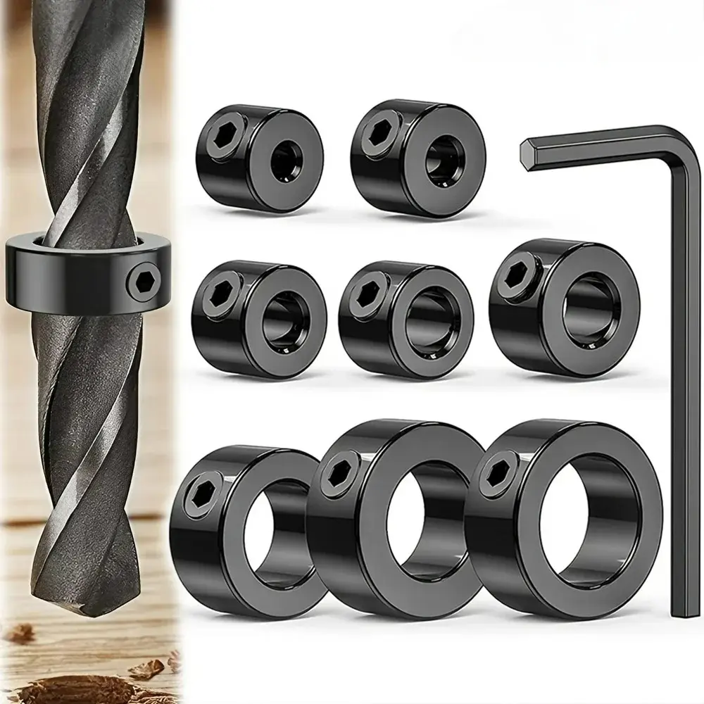 Hot sell 8pcs Drill Bit Depth Stop Rings - 3-16mm Adjustable Collars, Positioner, for Precision Woodworking
