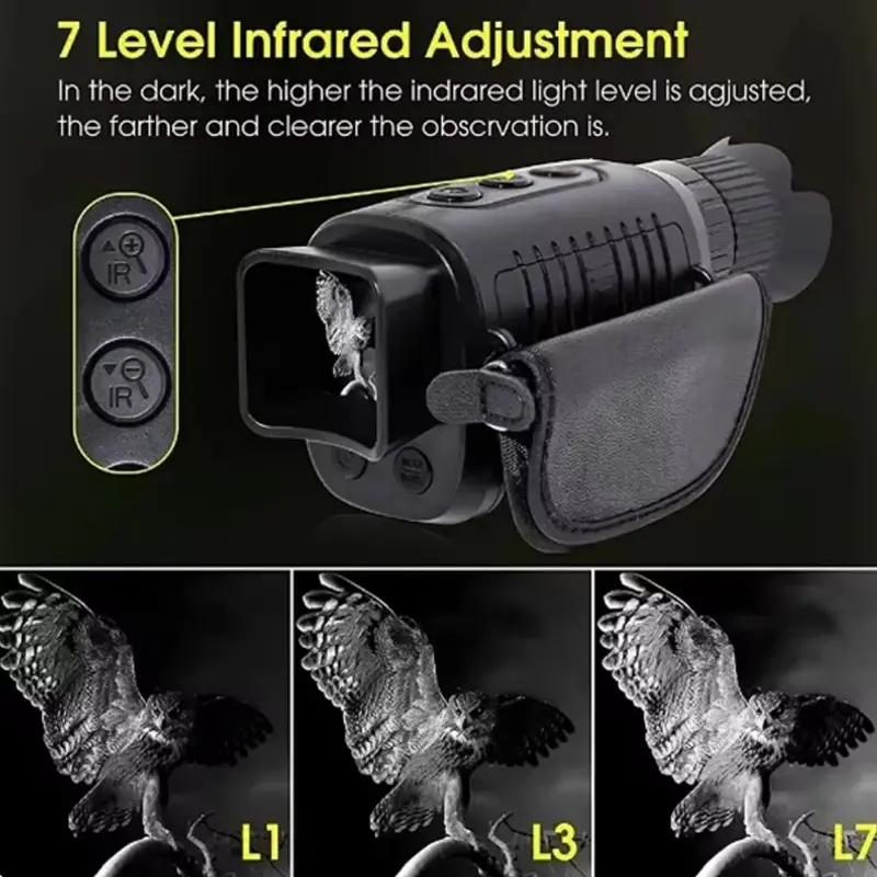 Monocular Night Vision Device 1080P HD Infrared Camera 5X Digital Light Zoom Hunting Telescope Outdoor Search Full Darkness 300m