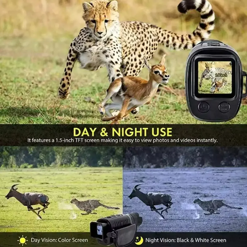 Monocular Night Vision Device 1080P HD Infrared Camera 5X Digital Light Zoom Hunting Telescope Outdoor Search Full Darkness 300m