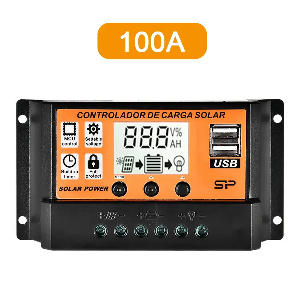 New MPPT Solar Charge Controller  30A  50A  100A Solar Controller Solar Panel Battery Regulator Dual USB 5V LCD Display