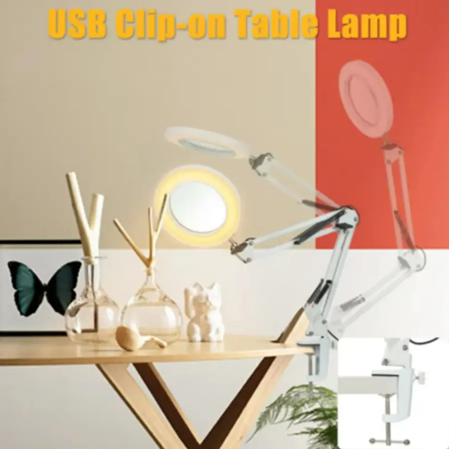 72LED 8X/10X NEW Illuminated Magnifier USB 3 Colors LED Magnifying Glass for Soldering Iron Repair/Table Lamp/Skincare Beauty