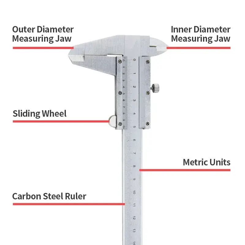 0-150mm Professional Industrial Vernier Caliper Carbon Steel Precision Measurement Four Use Metric Precision Measuring Tool