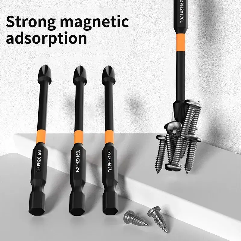 6pcs Cross Screwdriver Head Electric Drill Strong Magnetic Anti Slip Screwdriver Tool High Hardness Extended Hexagonal Electric