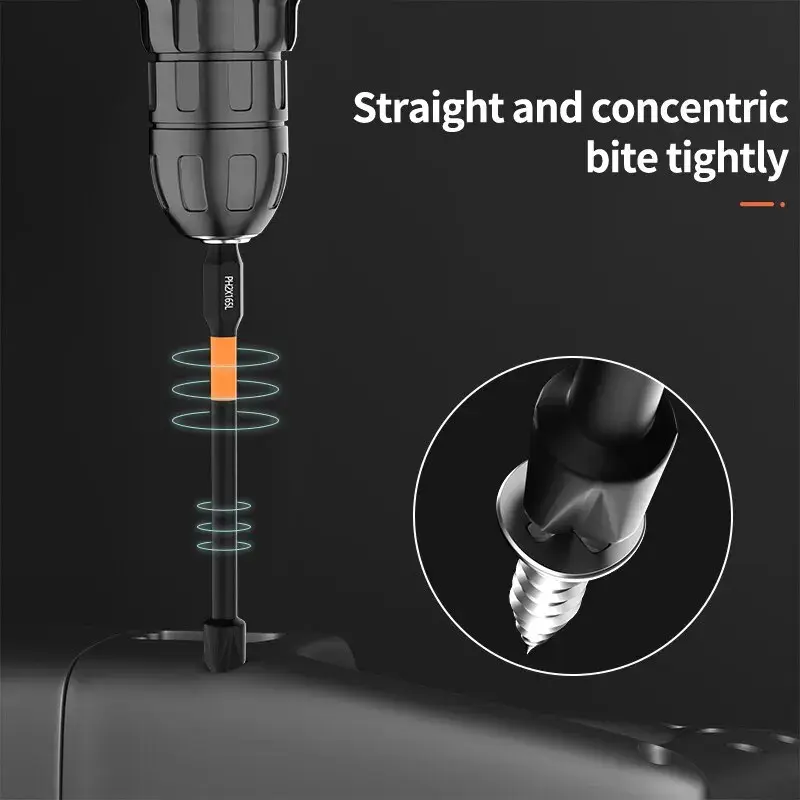 6pcs Cross Screwdriver Head Electric Drill Strong Magnetic Anti Slip Screwdriver Tool High Hardness Extended Hexagonal Electric